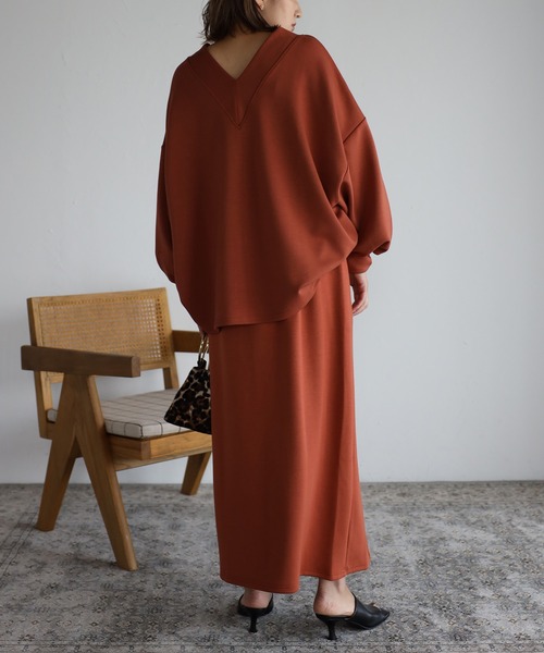 Bonjour Sagan（ボンジュールサガン）の「ストレッチスリットスカート（スカート・レディース・ブラック/ピンク/グレイッシュベージュ/テラコッタ・FREE）」の20枚目の写真