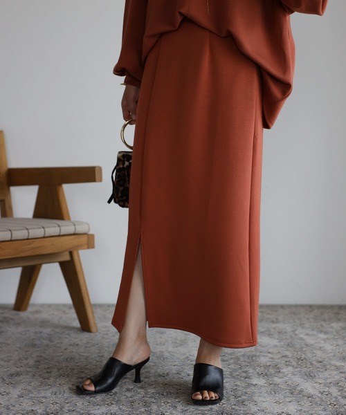 Bonjour Sagan（ボンジュールサガン）の「ストレッチスリットスカート（スカート・レディース・ブラック/ピンク/グレイッシュベージュ/テラコッタ・FREE）」の21枚目の写真