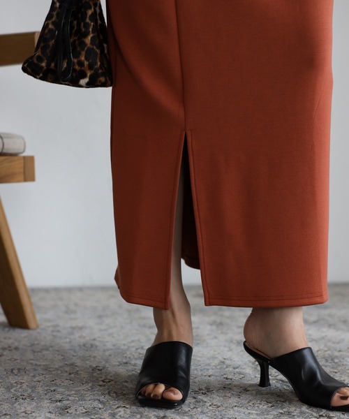 Bonjour Sagan（ボンジュールサガン）の「ストレッチスリットスカート（スカート・レディース・ブラック/ピンク/グレイッシュベージュ/テラコッタ・FREE）」の22枚目の写真