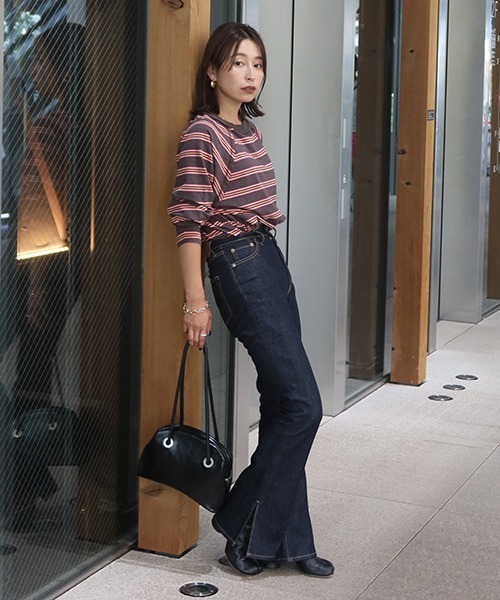 CREDONA（クレドナ）の「マルチボーダーLS（Tシャツ/カットソー・レディース・ピンク/オレンジ/グリーン・FREE）」の12枚目の写真