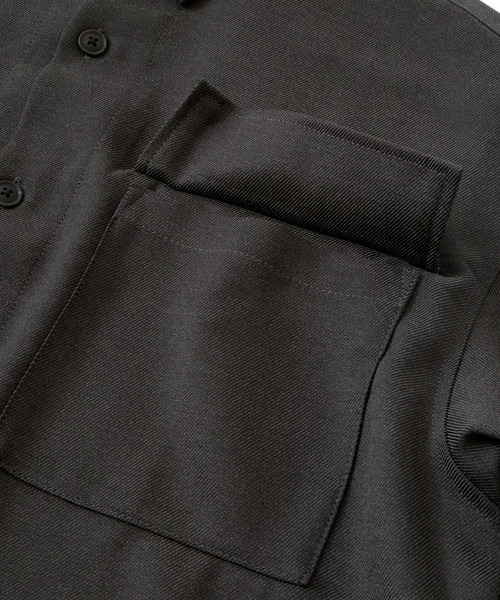 EMMA CLOTHES（エマクローズ）の「TRカルゼ オーバーサイズ フラップポケットシャツジャケット EMMA CLOTHES（シャツ/ブラウス・メンズ・ダークグリーン/キャメル/アイボリー/グレー系・M/L）」の22枚目の写真