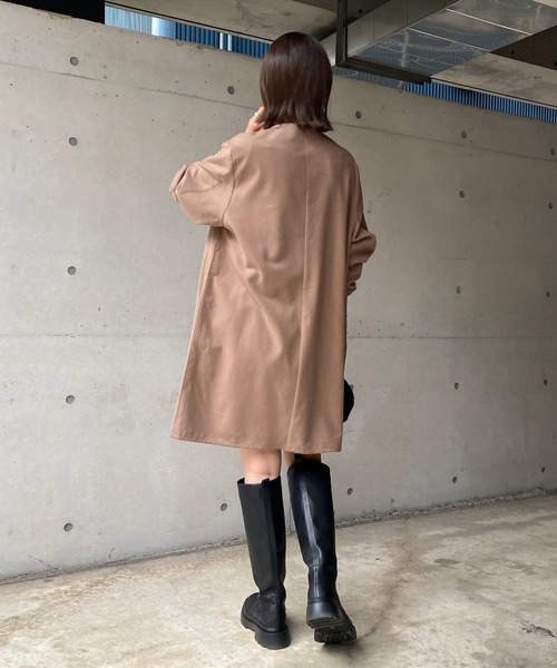 DouDou（ドゥドゥ）の「深Vチュニックワンピース（ワンピース・レディース・ブラック/ベージュ/グレイッシュベージュ・FREE）」の7枚目の写真