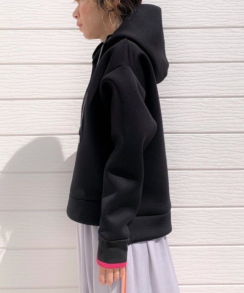 Q（キュー）の「ダンボールフードパーカー（パーカー・レディース・ブラック/ピンク/チャコールグレー/ライトグレー・MEDIUM）」の21枚目の写真