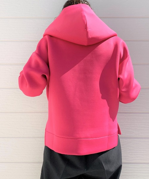 Q（キュー）の「ダンボールフードパーカー（パーカー・レディース・ブラック/ピンク/チャコールグレー/ライトグレー・MEDIUM）」の12枚目の写真