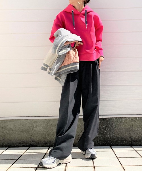 Q（キュー）の「ダンボールフードパーカー（パーカー・レディース・ブラック/ピンク/チャコールグレー/ライトグレー・MEDIUM）」の14枚目の写真