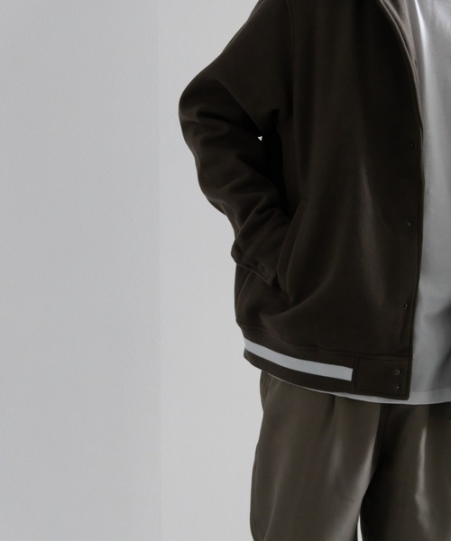 NYLAUS（ナイラス）の「フェイクウール コーチスタジャン コーチジャケット スタジアムジャンパー（スタジャン・メンズ・アイボリー/ブラック/グレイッシュベージュ/グリーン・L/LL/M）」の9枚目の写真