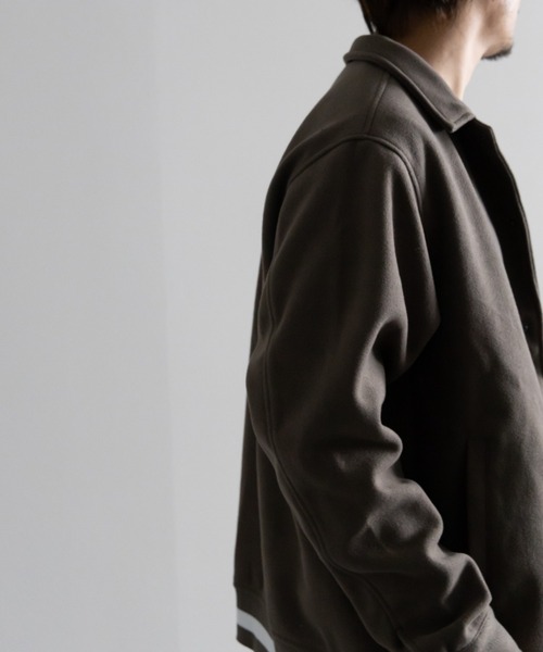 NYLAUS（ナイラス）の「フェイクウール コーチスタジャン コーチジャケット スタジアムジャンパー（スタジャン・メンズ・アイボリー/ブラック/グレイッシュベージュ/グリーン・L/LL/M）」の11枚目の写真