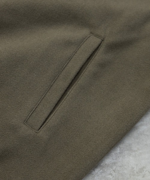 NYLAUS（ナイラス）の「フェイクウール コーチスタジャン コーチジャケット スタジアムジャンパー（スタジャン・メンズ・アイボリー/ブラック/グレイッシュベージュ/グリーン・L/LL/M）」の19枚目の写真