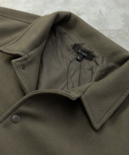 NYLAUS（ナイラス）の「フェイクウール コーチスタジャン コーチジャケット スタジアムジャンパー（スタジャン・メンズ・アイボリー/ブラック/グレイッシュベージュ/グリーン・L/LL/M）」の16枚目の写真