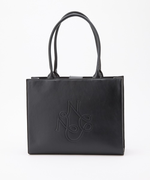 one after another NICE CLAUP（ワンアフターアナザーナイスクラップ）の「A4サイズ収納/ロゴモチーフエンボストートバッグ（トートバッグ・レディース・ブラック/ベージュ/アイボリー・FREE）」の13枚目の写真