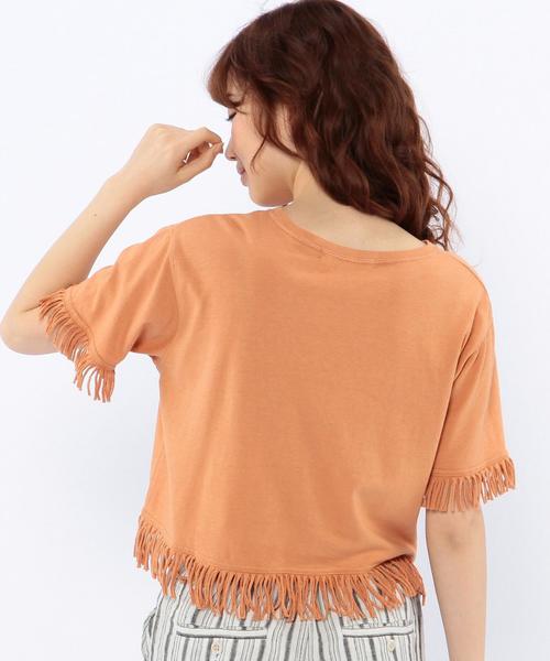 Another Edition（アナザーエディション）の「フリンジTシャツ/AEBC ﾌﾘﾝｼﾞ T◆（Tシャツ/カットソー・レディース・ホワイト/ネイビー/オレンジ/オリーブ・ﾌﾘ-）」の8枚目の写真