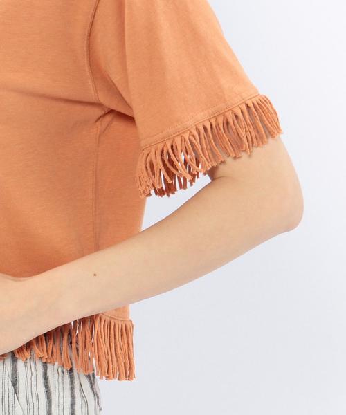 Another Edition（アナザーエディション）の「フリンジTシャツ/AEBC ﾌﾘﾝｼﾞ T◆（Tシャツ/カットソー・レディース・ホワイト/ネイビー/オレンジ/オリーブ・ﾌﾘ-）」の18枚目の写真