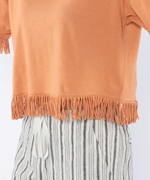 Another Edition（アナザーエディション）の「フリンジTシャツ/AEBC ﾌﾘﾝｼﾞ T◆（Tシャツ/カットソー・レディース・ホワイト/ネイビー/オレンジ/オリーブ・ﾌﾘ-）」の19枚目の写真
