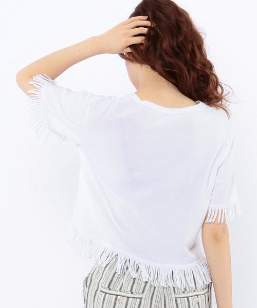 Another Edition（アナザーエディション）の「フリンジTシャツ/AEBC ﾌﾘﾝｼﾞ T◆（Tシャツ/カットソー・レディース・ホワイト/ネイビー/オレンジ/オリーブ・ﾌﾘ-）」の21枚目の写真
