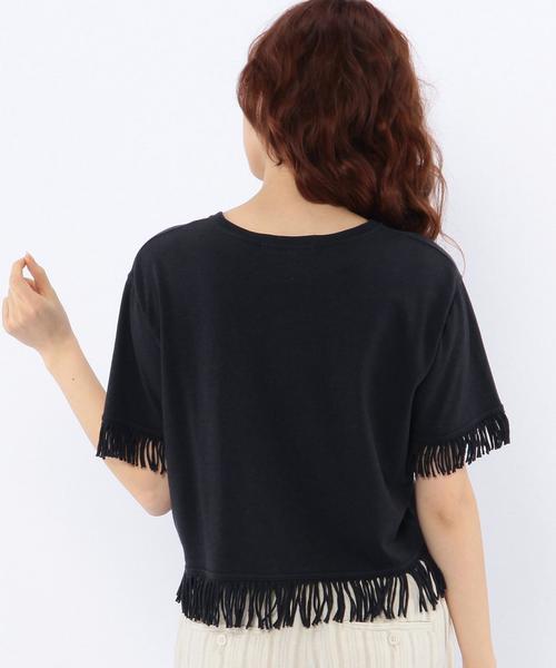 Another Edition（アナザーエディション）の「フリンジTシャツ/AEBC ﾌﾘﾝｼﾞ T◆（Tシャツ/カットソー・レディース・ホワイト/ネイビー/オレンジ/オリーブ・ﾌﾘ-）」の13枚目の写真