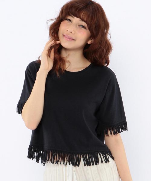Another Edition（アナザーエディション）の「フリンジTシャツ/AEBC ﾌﾘﾝｼﾞ T◆（Tシャツ/カットソー・レディース・ホワイト/ネイビー/オレンジ/オリーブ・ﾌﾘ-）」の14枚目の写真