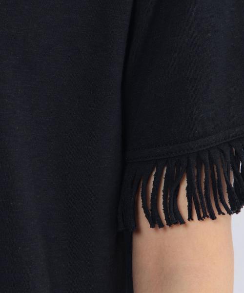 Another Edition（アナザーエディション）の「フリンジTシャツ/AEBC ﾌﾘﾝｼﾞ T◆（Tシャツ/カットソー・レディース・ホワイト/ネイビー/オレンジ/オリーブ・ﾌﾘ-）」の15枚目の写真