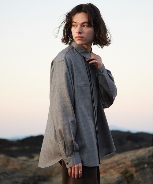 CASPER JOHN(キャスパージョン)の「Double pocket pin-tack shirts/ダブルポケットピンタックシャツ(シャツ/ブラウス・メンズ・ブラック/グレー/ブルー・SMALL/MEDIUM/LARGE)」の7枚目の写真