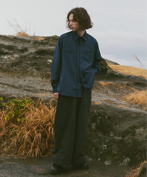 CASPER JOHN(キャスパージョン)の「Double pocket pin-tack shirts/ダブルポケットピンタックシャツ(シャツ/ブラウス・メンズ・ブラック/グレー/ブルー・SMALL/MEDIUM/LARGE)」の18枚目の写真