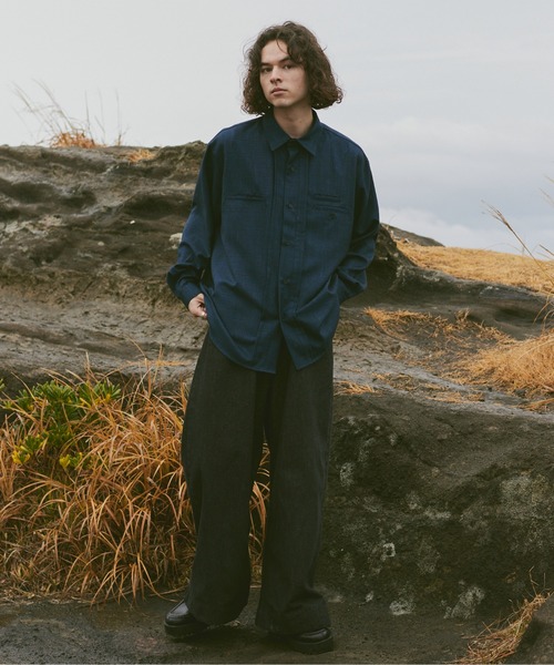 CASPER JOHN(キャスパージョン)の「Double pocket pin-tack shirts/ダブルポケットピンタックシャツ(シャツ/ブラウス・メンズ・ブラック/グレー/ブルー・SMALL/MEDIUM/LARGE)」の19枚目の写真