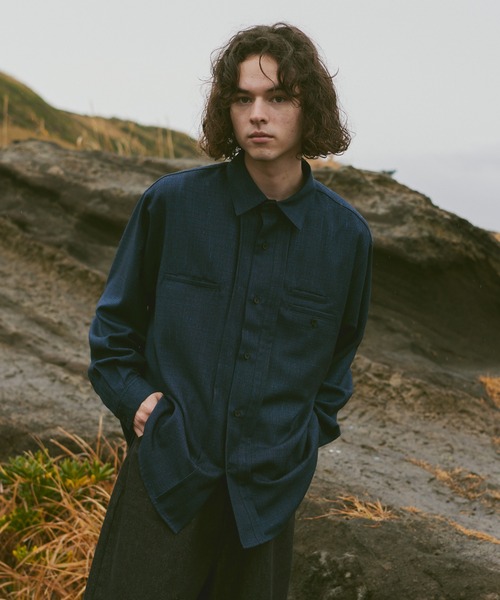 CASPER JOHN(キャスパージョン)の「Double pocket pin-tack shirts/ダブルポケットピンタックシャツ(シャツ/ブラウス・メンズ・ブラック/グレー/ブルー・SMALL/MEDIUM/LARGE)」の17枚目の写真