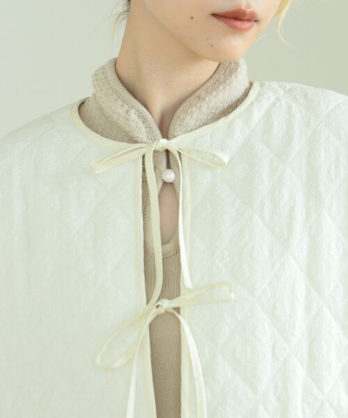 BeAMS DOT（ビームスドット）の「【WEB限定】BeAMS DOT / リボン キルティング ブルゾン（ブルゾン・レディース・ホワイト系その他5/ブラック・FREE）」の18枚目の写真