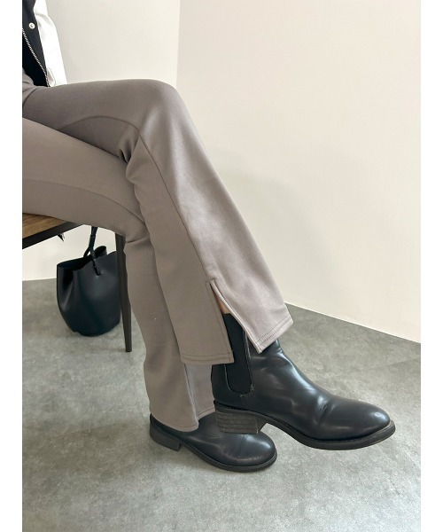 HEILIS（ヘイリス）の「裏起毛フレアストレッチパンツ / 裏起毛パンツ フレアパンツ あったかパンツ スリット 裏起毛 パンツ フレア レディース ブラック（その他パンツ・レディース・チャコールグレー/ブラック/ベージュ・FREE）」の18枚目の写真