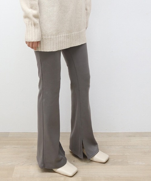 HEILIS（ヘイリス）の「裏起毛フレアストレッチパンツ / 裏起毛パンツ フレアパンツ あったかパンツ スリット 裏起毛 パンツ フレア レディース ブラック（その他パンツ・レディース・チャコールグレー/ブラック/ベージュ・FREE）」の15枚目の写真