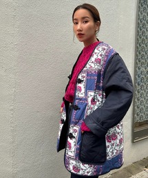 パッチワークライクキルティングアウター_N