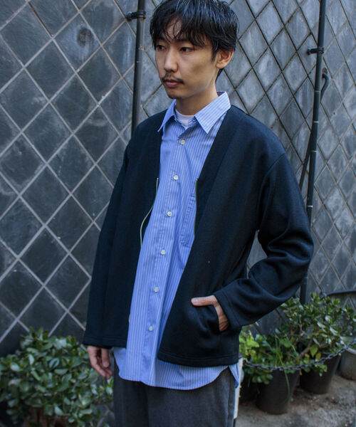 GLOSTER(グロスター)の「【GLOSTER/グロスター】クォーターゲージ ジップアップカーディガン 日本製(カーディガン/ボレロ・メンズ・ネイビー/グレー/チャコールグレー・S/M/L)」の15枚目の写真