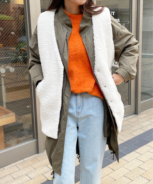 Meli rich（メリーリッチ）の「ボア×キルトリバーシブルベスト（ベスト・レディース・ブラウン/アイボリー/ライトベージュ・MEDIUM）」の15枚目の写真