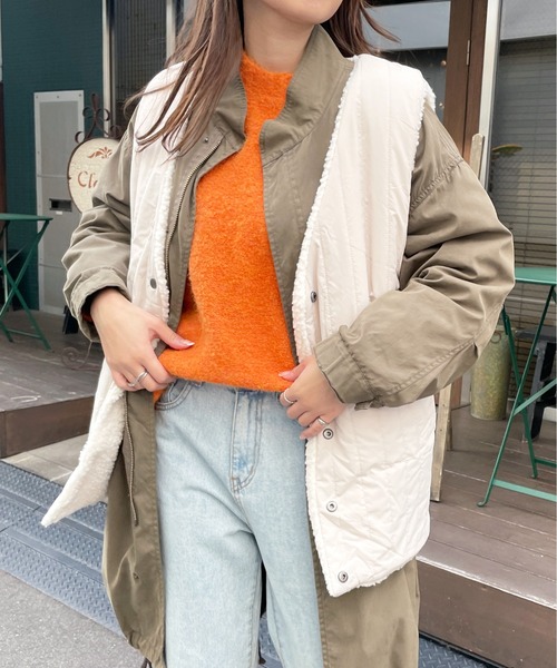 Meli rich（メリーリッチ）の「ボア×キルトリバーシブルベスト（ベスト・レディース・ブラウン/アイボリー/ライトベージュ・MEDIUM）」の16枚目の写真