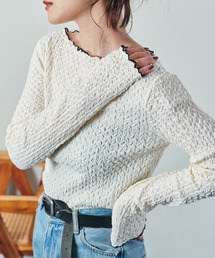 ECRIRE | 配色ジャガードシアーインナー(Tシャツ/カットソー)