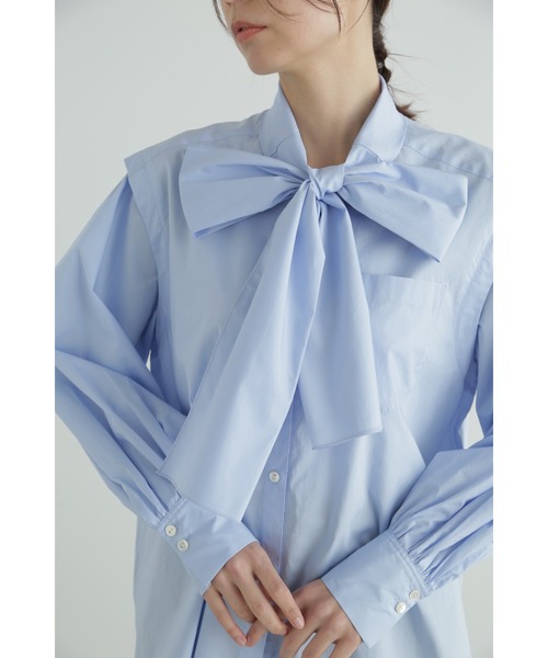 JILL STUART（ジルスチュアート）の「◆タイプライターボウシャツ（シャツ/ブラウス・レディース・ブルー/ホワイト系その他2・MEDIUM/SMALL）」の14枚目の写真