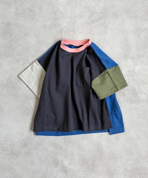 Life Support Products（ライフサポートプロダクツ）の「防汚加工ポケットTシャツ(80～150cm）（Tシャツ/カットソー・キッズ・グレー系その他/パープル/杢グレー/グリーン/ホワイト系その他/ブルー/ホワイト/チャコール/イエロー/ピンク・140/95/120/80/130/90/100/150/110）」の5枚目の写真