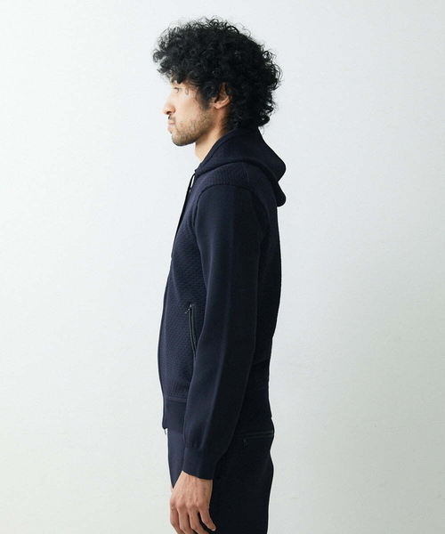 MICHEL KLEIN HOMME (ミッシェルクランオム)の「ニットZIPアップパーカー(パーカー・メンズ・ネイビー/ブルー・X-LARGE/LARGE/MEDIUM)」の10枚目の写真