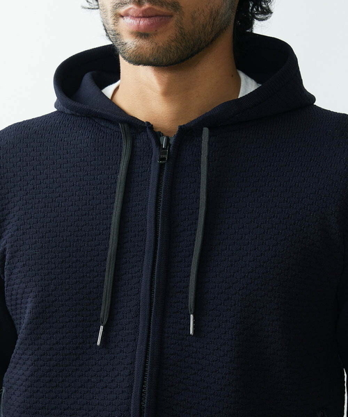 MICHEL KLEIN HOMME (ミッシェルクランオム)の「ニットZIPアップパーカー(パーカー・メンズ・ネイビー/ブルー・X-LARGE/LARGE/MEDIUM)」の12枚目の写真