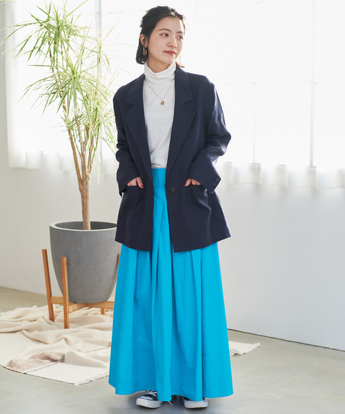 B.C STOCK(ベーセーストック)の「フロントタックシャーリングスカート(スカート・レディース・ホワイト/ブラック/ブルー・FREE)」の19枚目の写真