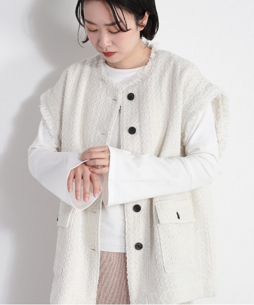 cepo(セポ)の「フレアスリーブロンTee(Tシャツ/カットソー・レディース・オフホワイト/ブラック・FREE)」の15枚目の写真