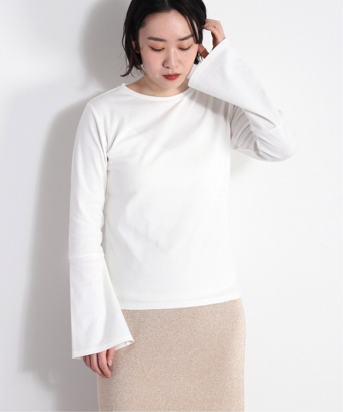 cepo(セポ)の「フレアスリーブロンTee(Tシャツ/カットソー・レディース・オフホワイト/ブラック・FREE)」の4枚目の写真