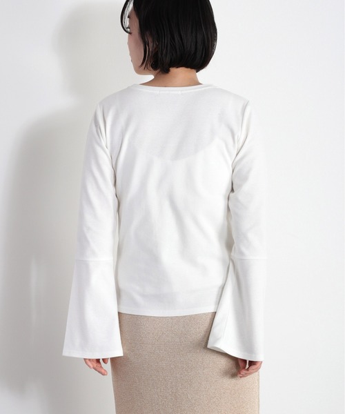 cepo(セポ)の「フレアスリーブロンTee(Tシャツ/カットソー・レディース・オフホワイト/ブラック・FREE)」の7枚目の写真