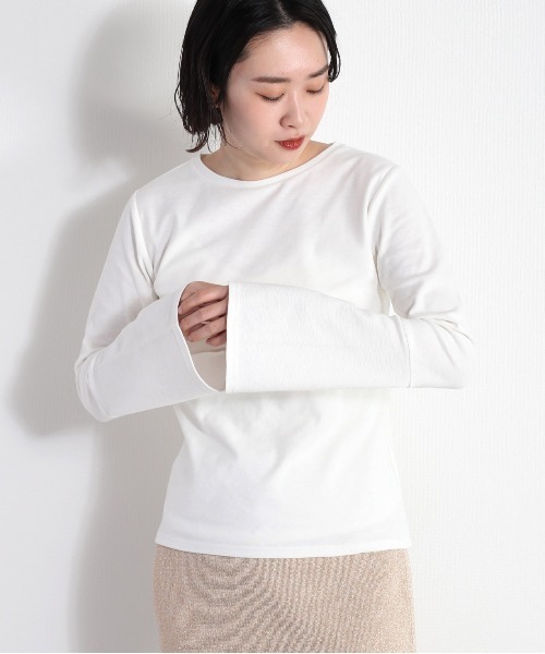 cepo(セポ)の「フレアスリーブロンTee(Tシャツ/カットソー・レディース・オフホワイト/ブラック・FREE)」の5枚目の写真