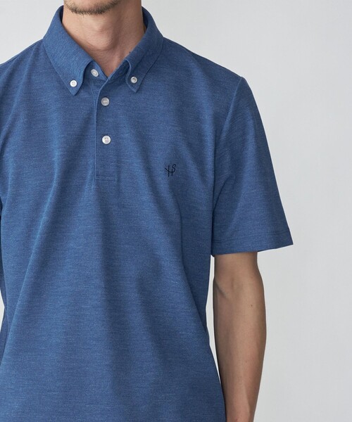 SHIPS(シップス)の「【WEB限定】SHIPS: 吸水速乾・UVケア Drymix(R)ワンポイントロゴ ボタンダウン ポロシャツ(ポロシャツ・メンズ・ロイヤルブルー/ベージュ/ネイビー/ブラック/ダークグレー/ライトグレー/ブルー/グレー/ライトブルー・LARGE/XX-LARGE/X-LARGE/SMALL/MEDIUM)」の8枚目の写真