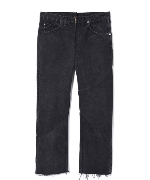77circa(ナナナナサーカ)の「77CIRCA(ナナナナサーカ) circa make trapezoid swiching denim pants(デニムパンツ・メンズ・ブラック・34)」の1枚目の写真