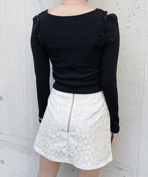 lilLilly（リルリリー）の「ショルダーカットリブトップス（Tシャツ/カットソー・レディース・ホワイト/ブラック/ピンク・FREE）」の19枚目の写真