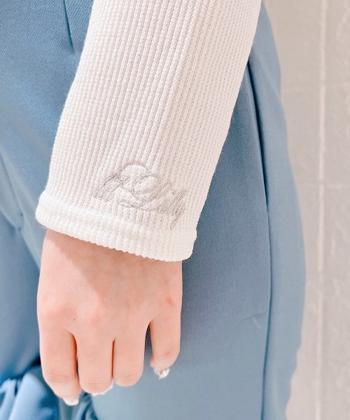 lilLilly（リルリリー）の「ショルダーカットリブトップス（Tシャツ/カットソー・レディース・ホワイト/ブラック/ピンク・FREE）」の21枚目の写真