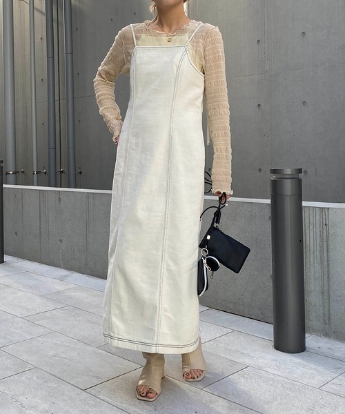 CAPRICIEUX LE'MAGE（カプリシューレマージュ）の「チュールシャーリングプルオーバー（Tシャツ/カットソー・レディース・ブラック/ベージュ/ホワイト・FREE）」の16枚目の写真