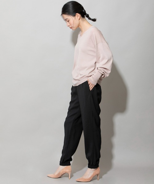 Munich（ミューニック）の「マーセライズコットンニットＶネックプルオーバー（ニット/セーター・レディース・ブラック/ブルー/ピンクベージュ・FREE）」の8枚目の写真