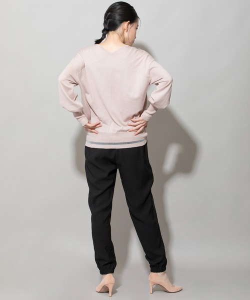 Munich（ミューニック）の「マーセライズコットンニットＶネックプルオーバー（ニット/セーター・レディース・ブラック/ブルー/ピンクベージュ・FREE）」の9枚目の写真