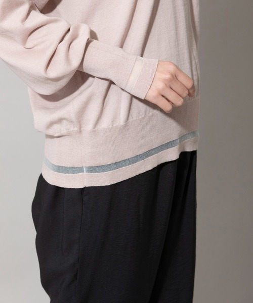 Munich（ミューニック）の「マーセライズコットンニットＶネックプルオーバー（ニット/セーター・レディース・ブラック/ブルー/ピンクベージュ・FREE）」の17枚目の写真